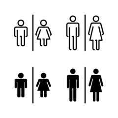 Toilet icons vector. Girls and boys restrooms sign and symbol. bathroom sign. wc, lavatory