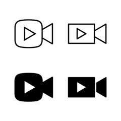 Video icons vector. video camera sign and symbol. movie sign. cinema