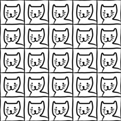seamless pattern of cute cat cartoon