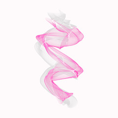 Abstract transparent figure. Aerial flying flame, smoke, bright colored fog