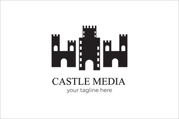 Castle silhouette media logo template