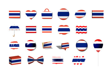 タイ　国旗イラスト21種