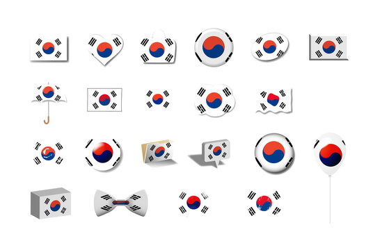 大韓民国　国旗イラスト21種