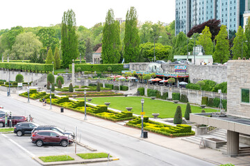 Niagara Falls, ON, Canada - May 23, 2022: Queen Victoria Park in spring in Niagara Falls, ON, Canada. Queen Victoria Park is a public space. 