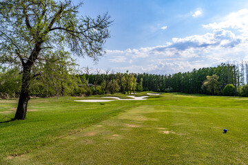 Scenery of Jingyuetan Golf Course in Changchun, China