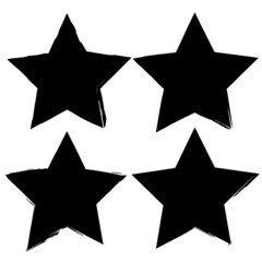 Fototapeta premium Black ink star strokes on white background. Ink brush stroke drawing. Vector illustration. stock image.