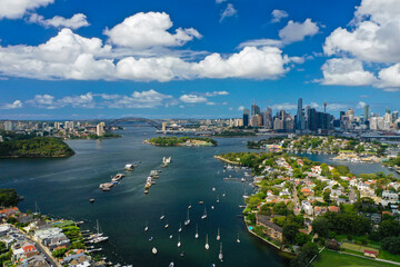 Aerial view of Sydney Harbour in daytime
