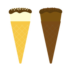 コーンのアイスのイラスト