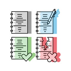 Vector design Detail: File Icons different colors