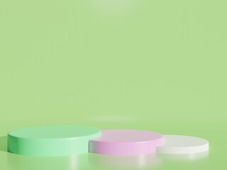 3d render of the circular platform for placing the product