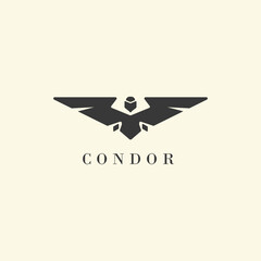 dark condor logo on flat background