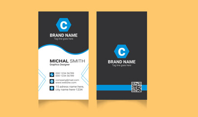 High quality modern vertical modern business card design vector template