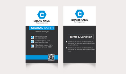 High quality modern vertical modern business card design vector template