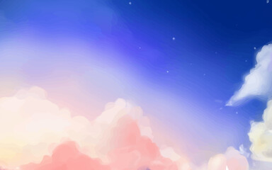 Colorful Sky and clouds background. Vector illustration. Sky vector. Nature background