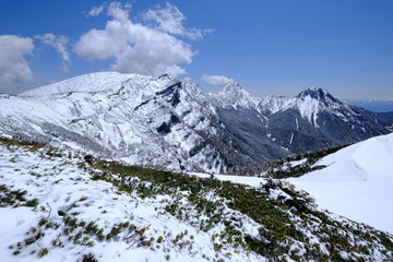残雪期　八ヶ岳　硫黄岳からの景色
