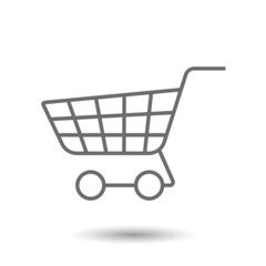 Empty shopping cart vector icon isolated on white background