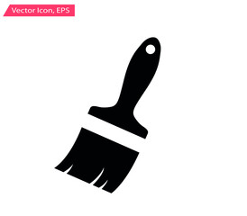 Paint brush icon in flat design. Vector illustration. Simple flat symbol.vector illustration