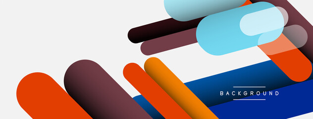 Overlapping round shapes and lines background. Vector illustration for wallpaper banner background or landing page