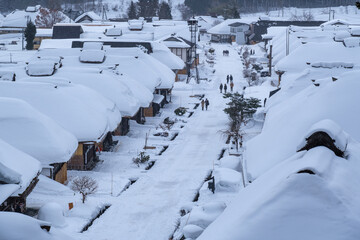 大内宿の雪景色