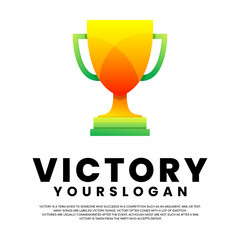 colorful victory gradient logo design