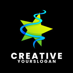 colorful star gradient logo design
