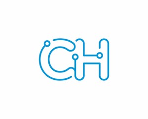 Fototapeta premium Abstract Letters CH Logo Design Template 001