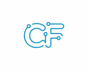 Abstract Letters CF Logo Design Template 001