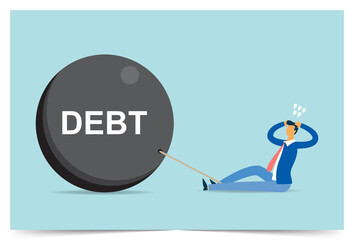 Businessmen are tied to a large amount of debt