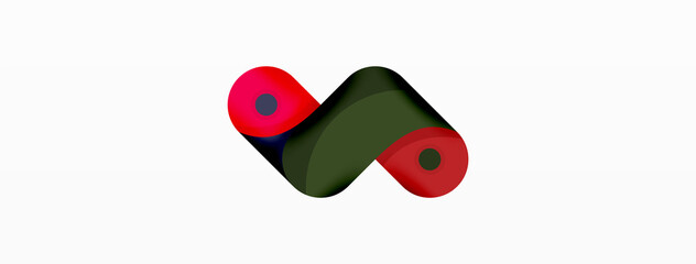 Creative geometric wallpaper. Round arrow shape minimal geometric background. Techno business template for wallpaper, banner, background or landing