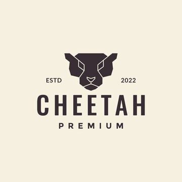 head polygon cheetah simple logo design vector graphic symbol icon illustration creative idea
