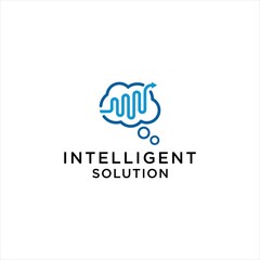 Financial Strategy Logo. Intelligent Brain Symbol. Creative Minds Icon. Modern Technology and Innovation Concept. Smart Business Solution Vector. AI Knowledge and Growth Illustration