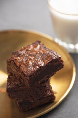 chocolate brownie cake with coffee