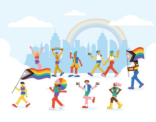 LGTBQ+ pride - cute background illustration
