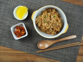 한국음식 참치김치볶음밥