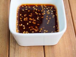 양념간장, 음식, 깨