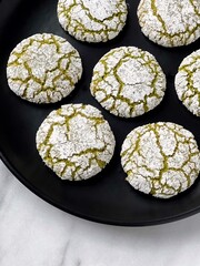 Matcha Amaretti Cookies
