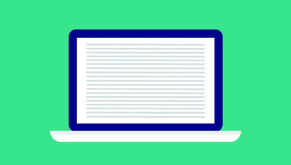 Laptop. Working on computer flat vector illustration, Personal information concept illustration. electronic education with laptop.