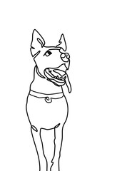 One continuous line drawing - dog