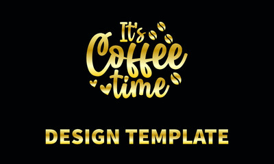 coffee time vector logo monogram template