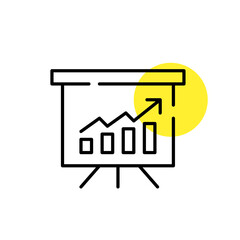 Growth diagram chart on a whiteboard. Pixel perfect, editable stroke line art icon