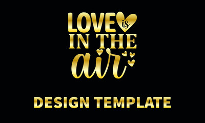love is in the air  vector logo monogram template