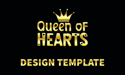 queen of hearts  vector logo monogram template