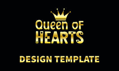 queen of hearts  vector logo monogram template
