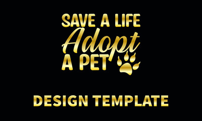  save a life adopt a pet vector logo monogram template