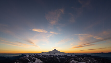 Magnificent sky above Villarrica volcano