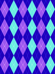 Seamless violet pattern with white lines and colorful rhombus, vector eps 10