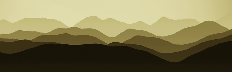 design mountains peaks nature landscape - wide digitally drawn texture illustration