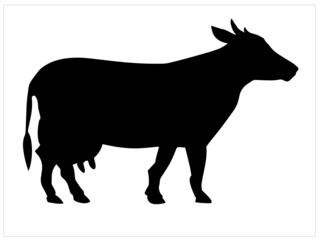 Collection Of Free Vector Cow Vintage Download On Ui - Cow Black And White Illustration, HD Png