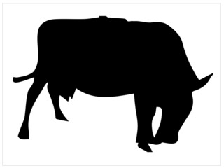 Cartoon angry bull. illustration on white background
