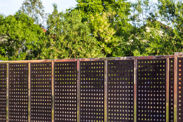 Perforated Metal Fence. Metal sheet panel fence
